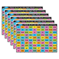 Ashley Productions Smart Poly Learning Mat - 12" x 17" - Double-Sided - Sight Words 1st & 2nd 100 - 6 Pack-Heavy duty double-sided surface, no lamination required