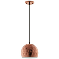 Modway Dimple 10" Half-Sphere Pendant Light - Rose Gold-Hammered Pendant Light
