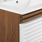 Modway Render 24" Wall-Mount Bathroom Vanity - White/Walnut/White-8