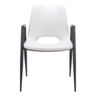 Zuo Desi Dining Chair - White - Set of 2-Plush and durable faux leather fabric