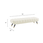 Modway Adept Performance Velvet Bench - Ivory-Performance Velvet Upholstery