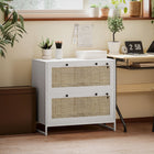 Vinsetto 2-Drawer Filing Cabinet with Lock - White-Tabletop can hold printers, scanners, or display personal items