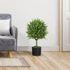 HOMCOM 21.7"H Decorative Artificial Plants for Home - Green-UV protection makes them suitable indoors and outdoors 