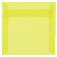 JAM Paper Square Translucent Vellum Invitation Envelopes - 5.5" x 5.5" - Primary Yellow - 25 Pack (PACV506)-Color: Primary Yellow 