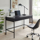 Hudson&Canal Evans 48" Writing Desk - Black-Crafted from sturdy steel and durable MDF materials in a black finish