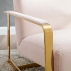Modway Seg Performance Velvet Accent Chair - Gold Pink-Durable Stain-Resistant Fabric