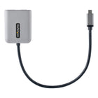 Startech USB-C to Dual HDMI Multi Monitor Adapter - 1' - Grey-1ft (30 cm) built-in cable for extended reach reduces port/connector strain on 2-in-1 devices like Surface Pro 7 and up, HP Elite x2/laptops on riser stands, Ideal for on-the-go travel use in office/home office/shared workspaces