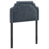Modway Magnolia Upholstered Fabric Twin Size Headboard - Slate Blue-Woven Slub Weave Fabric Upholstery