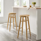 Modway Saville Backless Wood Bar Stools - Oak - Set of 2-Backless Design