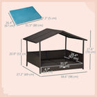 PawHut Wicker Dog House with Removable Cushion - Blue-Constructed of steel with all-weather PE rattan with top roof, UV and water-resistant, suitable for all kinds of weather 
