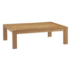 Modway Upland Outdoor Patio Wood Coffee Table - Natural-Modern outdoor teak coffee table