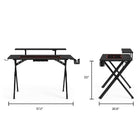 Emerge Vizon 47" Gaming Desk - Black-Black metal legs and adjustable feet levelers