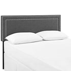 Modway Jessamine Upholstered Fabric Full Headboard - Grey-Solid Wood Frame
