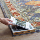 Modway Atzi Distressed Southwestern Diamond Floral Area Rug - 5 ft W x 8 ft L - Multicolored-100% Soft cross-woven polyester