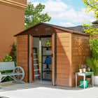 Outsunny 7.5' x 6.5' Outdoor Storage Shed with Double Doors-All-weather galvanised steel frame for year-round protection
