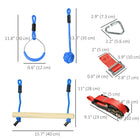 Outsunny Kids Ninja Slackline 30-Piece Set with 10m Rope-Protective sleeves to prevent tree damage 