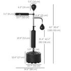 Soozier Standing Punching Bag with 2 Speed Balls - 360° Reflex Bar - Black-Stable HDPE base can be filled with water or sand 