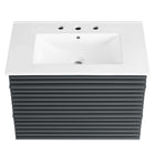 Modway Render 30" Wall-Mount Bathroom Vanity - Grey/White-9
