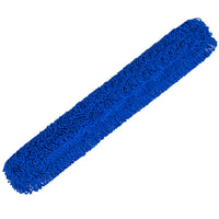 Gritt Commercial Microfiber Looped Dust Mop Pad Head - 60" x 5" - Blue-Microfiber mop head ensures efficient cleaning