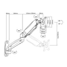 IntekView Wall Mount Single Screen Monitor Arm-Dimensions: 4.6" D x 18.7" W x 19.3" L