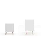 Manhattan Comfort Rockefeller Mid-Century Modern Dresser and Nightstand Set - White-Fashionable Wire Splayed Legs Made of Metal for Extra Durability.