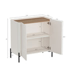 Manhattan Comfort Abbey Modern Accent Cabinet and Sideboard - Maple and Off White - Set of 2-Smooth Wooden Rounded Edges Add a Modern Charm and Enhance Safety