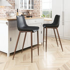 Zuo Magnus Barstool - Black/Walnut - Set of 2-Assembly required