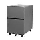 Geelong 2-Drawer Rounded Filing Cabinet - Grey-Steel construction with Grey finish