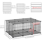PawHut 18" H 22-Panel Small Animal Cage with Door-The DIY design lets you quickly transform the enclosure from a playpen into a kennel, adapting to your pet's needs 