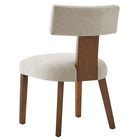 Modway Nalani Fabric Upholstered Dining Chairs - Heathered Weave Ivory/Deep Brown - 2 Pack-9