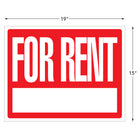 Cosco For Rent Sign with Metal Stake Kit - 15" x 19" - Red and White-The included metal stake provides sturdy and reliable placement in lawns or outdoor spaces