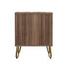 Manhattan Comfort Avira 20" Mid-Century Modern 2-Drawer Nightstand - Brown-Compact size ideal for bedrooms, guest rooms, or small spaces