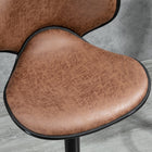 HOMCOM Adjustable Height Vintage Leathaire Bar Stools - Brown - 2 Pack-Leathaire upholstery of the stools serves up high style, filled with soft sponge to relax the body
