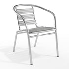 Flash Furniture Heavy Duty Commercial Aluminum Indoor-Outdoor Restaurant Stack Chair with Triple Slat Back-Stackable Cafe Chair