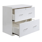 Office Star Alpine 2-Drawer Lateral File Cabinet - White-Compatible with letter size documents