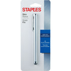 Staples Slim Stylus Pen - Silver-Slim design is perfect for smartphones and tablets