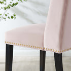 Modway Baron Performance Velvet Dining Chairs - Pink - 2 Pack-Dense Foam Padding for Comfort