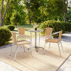 Flash Furniture Rattan Indoor-Outdoor Restaurant Stack Chair, Beige, 4 Pack (4-TLH-020-BGE-GG)-Stack Quantity: 20