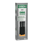 Dixon China Markers - Black - 12 Pack-No sharpener needed—just peel away paper to reveal fresh point