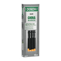 Dixon China Markers - Black - 12 Pack-No sharpener needed—just peel away paper to reveal fresh point