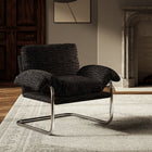 Modway Ansel Boucle Fabric Accent Chair - Charcoal-Fixed Padded Seat