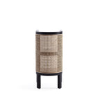 Manhattan Comfort Versailles 11.81" Industry Chic End Table 2-Piece Set - Black/Natural Cane-Unique Dip Tray Top Perfect for Family Photos and Home Décor Display