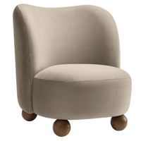 Modway Monroe Performance Velvet Accent Chair - Taupe Walnut-Stain-Resistant Performance Velvet