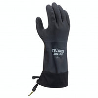 TEMRES Thermal Insulated Polyurethane Coated Rough Grip Glove - Insulated Acrylic Extended Cuff Draw Cord - Black - Medium -Polyurethane coating