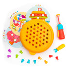 Educational Insights Rivet Pop Cafe - Set of 31-Includes: Rivet tool, rivet remover, ten double-sided food cards, 30 rivets, and board that doubles as storage