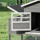 PawHut 79" Wooden Chicken Coop, Outdoor Hen House Grey-Satble wire keeps your pets from predator and ensures good air circulation
