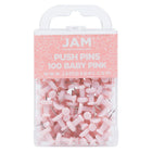 JAM Paper Colourful Push Pins - Baby Pink Pastel - 100 Pack-Plastic Head Thumb Tacks | Colour: Light Baby Pink / Soft Pink