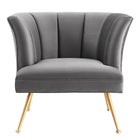 Modway Veronica Channel Tufted Performance Velvet Armchair - Grey-Sturdy Construction