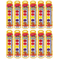 Cra-Z-Art Washable Watercolors with Brush - Peggable Tray - 8 Colors Per Set - 12 Sets-Enjoy vibrant colors and smooth hues with this fun 8 count color set