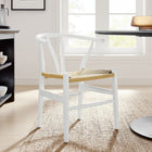Modway Amish 29" Wood Dining Chair - White-Foot Bar Supports